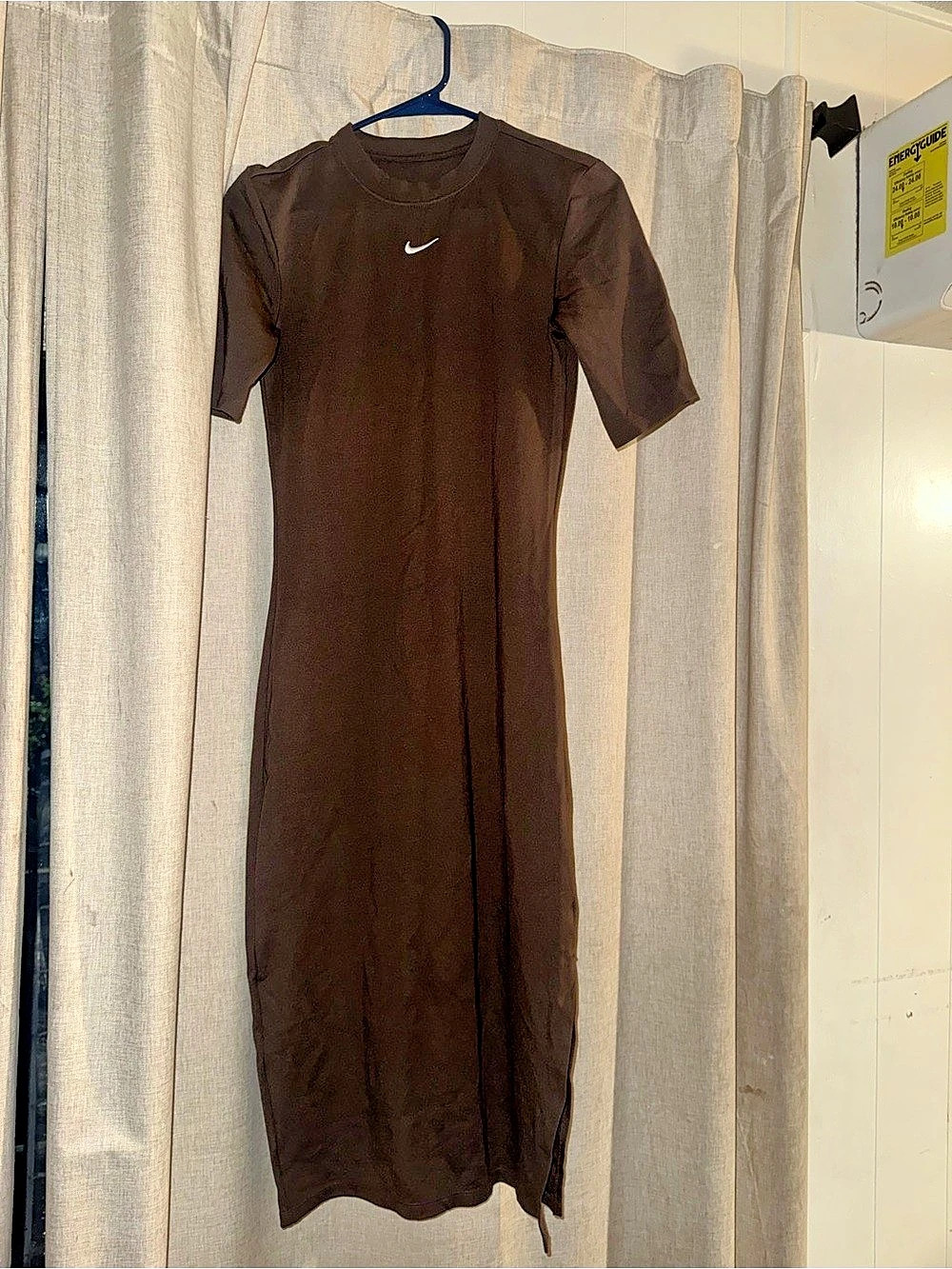Nike Sportswear Essential Tight Midi Dress Brown Like New